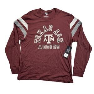 New ‘47 Texas A&M Aggies Mens Long Sleeve Game Day Shirt Mulberry Maroon Sz XXL